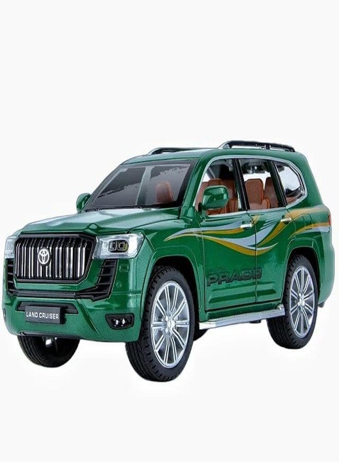 KING FORU 1:24 Scale Exclusive Alloy Metal Pull Back Die-cast Car Model with Sound Light Mini Auto Toy for Kids Metal Model Toy Car with Sound and Light (1.24 Land Cruiser Police CAR-Multicolor) - Image 3